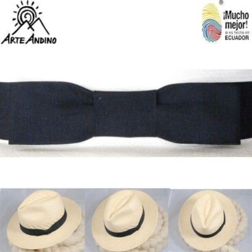 Ein schwarzes Hutband in verschiedenen Größen für einen Hut.