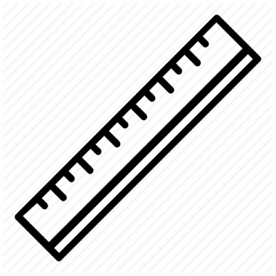 Ein Linealsymbol auf schwarzem Hintergrund.