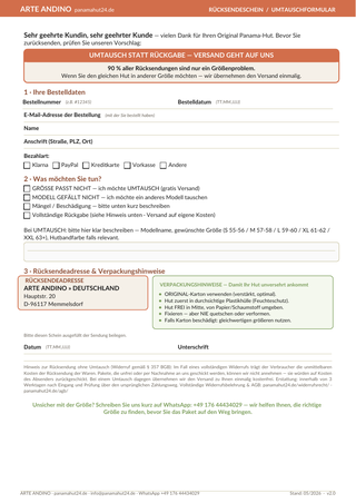 Vorschau Rücksendeschein DE
