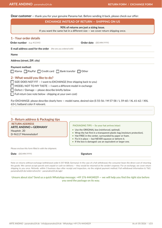 Return form preview