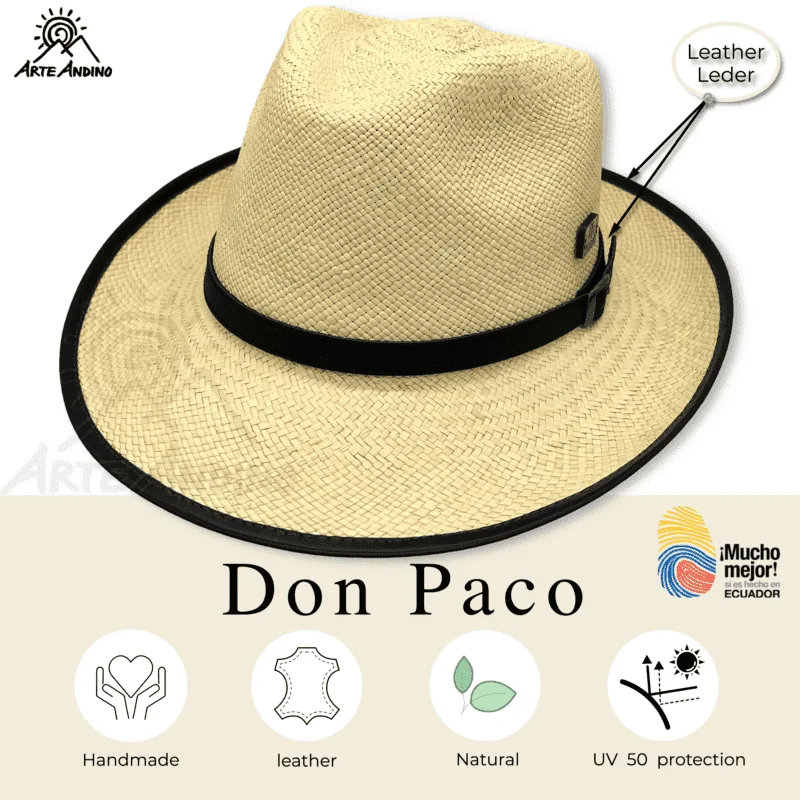 Panamahut Bogart Don Paco Natur, Leder