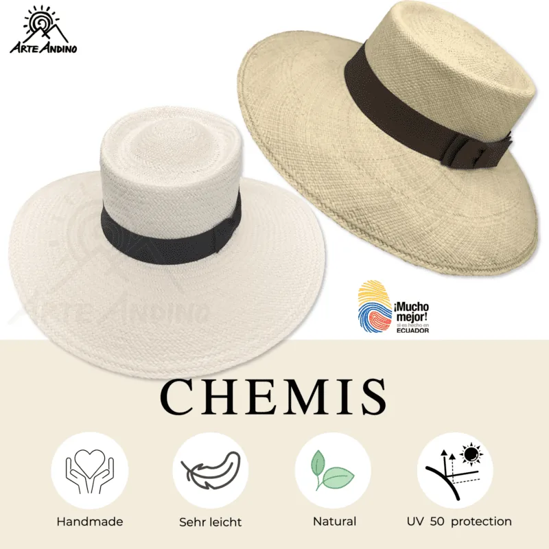 Chemis breite Krempe, Damen Panamahut